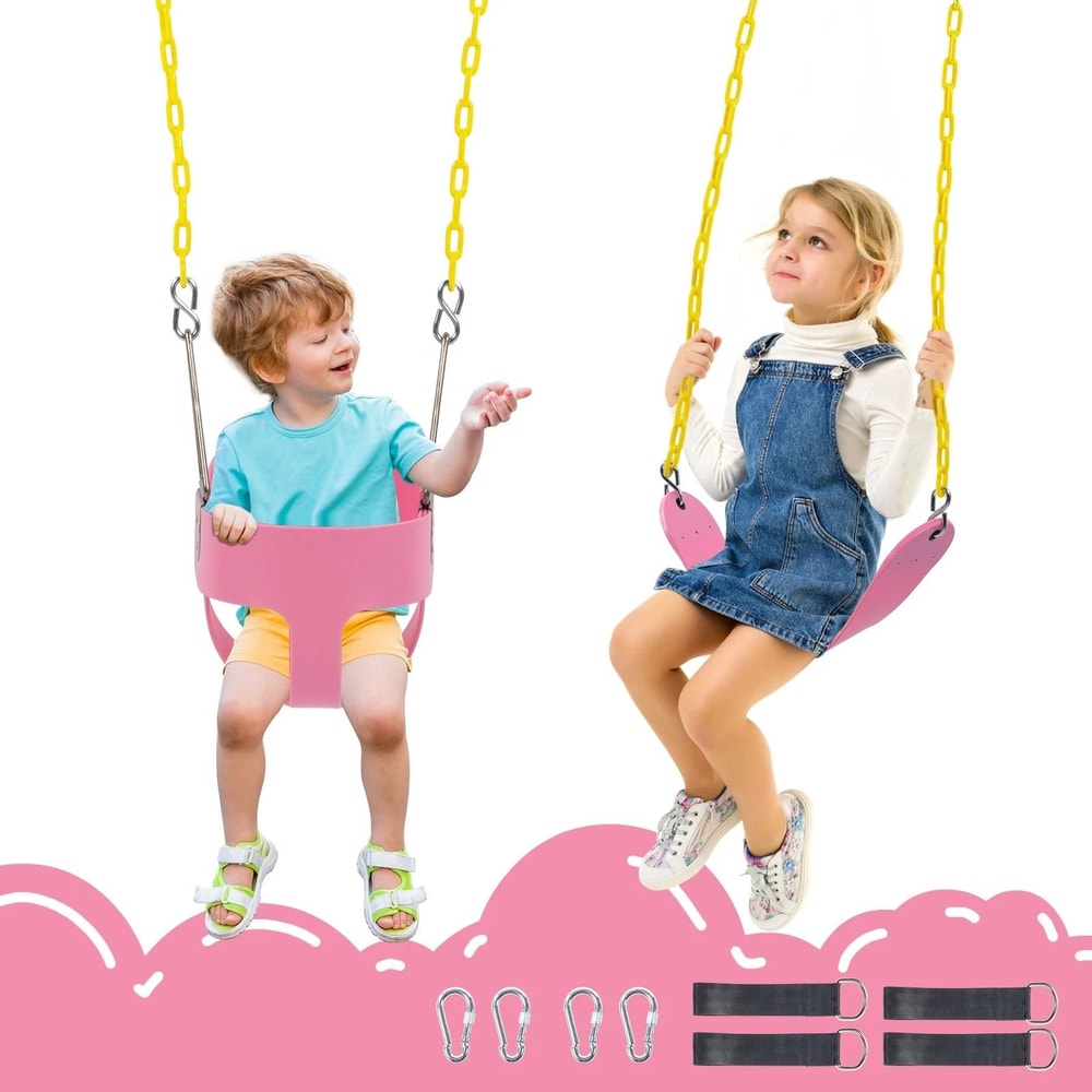Heavy Duty Toddler Swing Seat With Coated Chains Full Bucket Baby Swing For Outdoor Fun 3