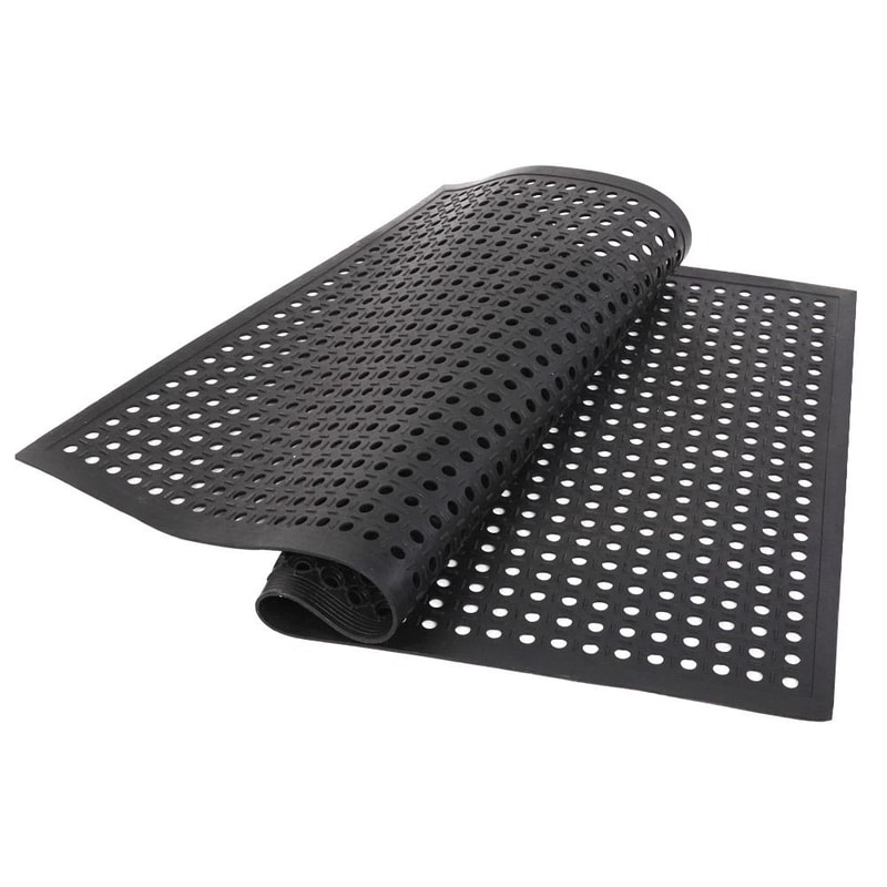 Industrial AntiFatigue Mat With Large Hexagonal Drainage Holes NonSlip Rubber Mat For Bar Kitchen