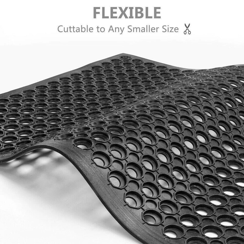 Industrial AntiFatigue Mat With Large Hexagonal Drainage Holes NonSlip Rubber Mat For Bar Kitchen