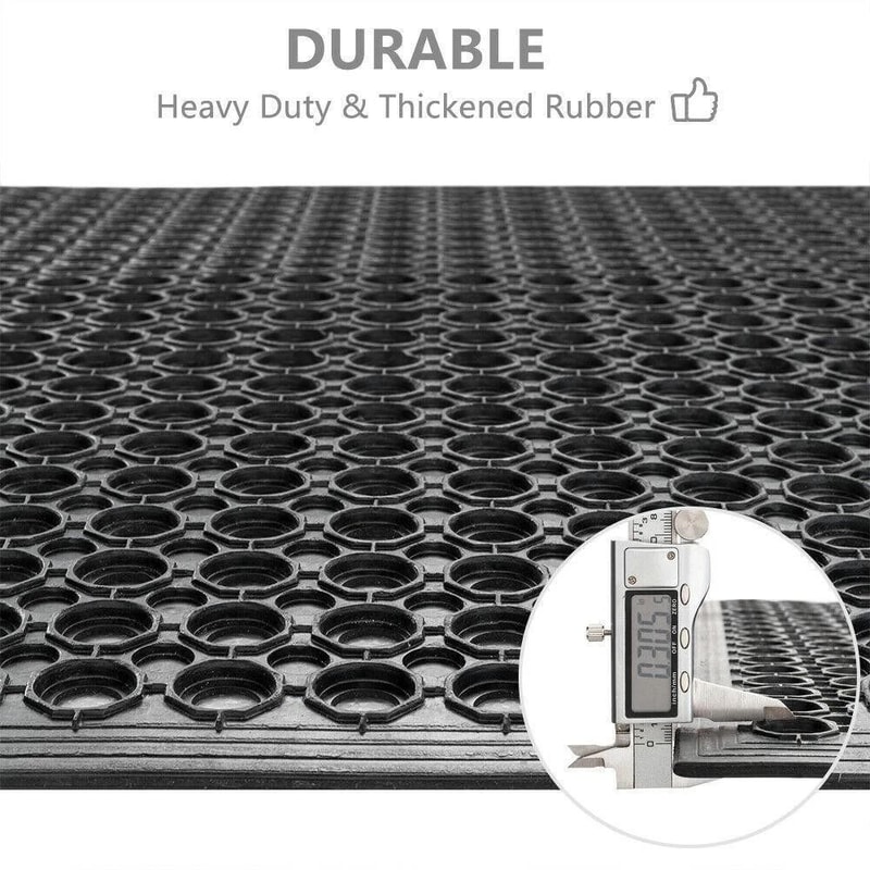 Industrial AntiFatigue Mat With Large Hexagonal Drainage Holes NonSlip Rubber Mat For Bar Kitchen