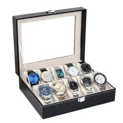 leather watch display box – organizer case for storage & protection