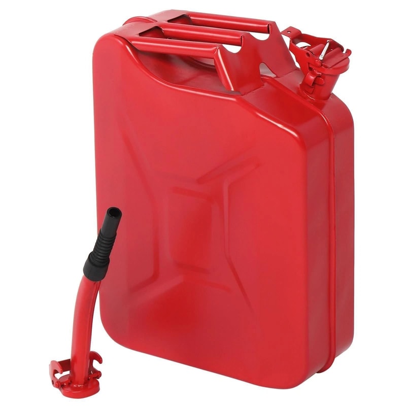Green Steel Fuel Can Durable Gasoline Tank With Flexible Spout For Emergency Use 5