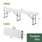 Foldable Patio Bench Tabletop Garden Party Outdoor Plastic Table For Easy Storage 4