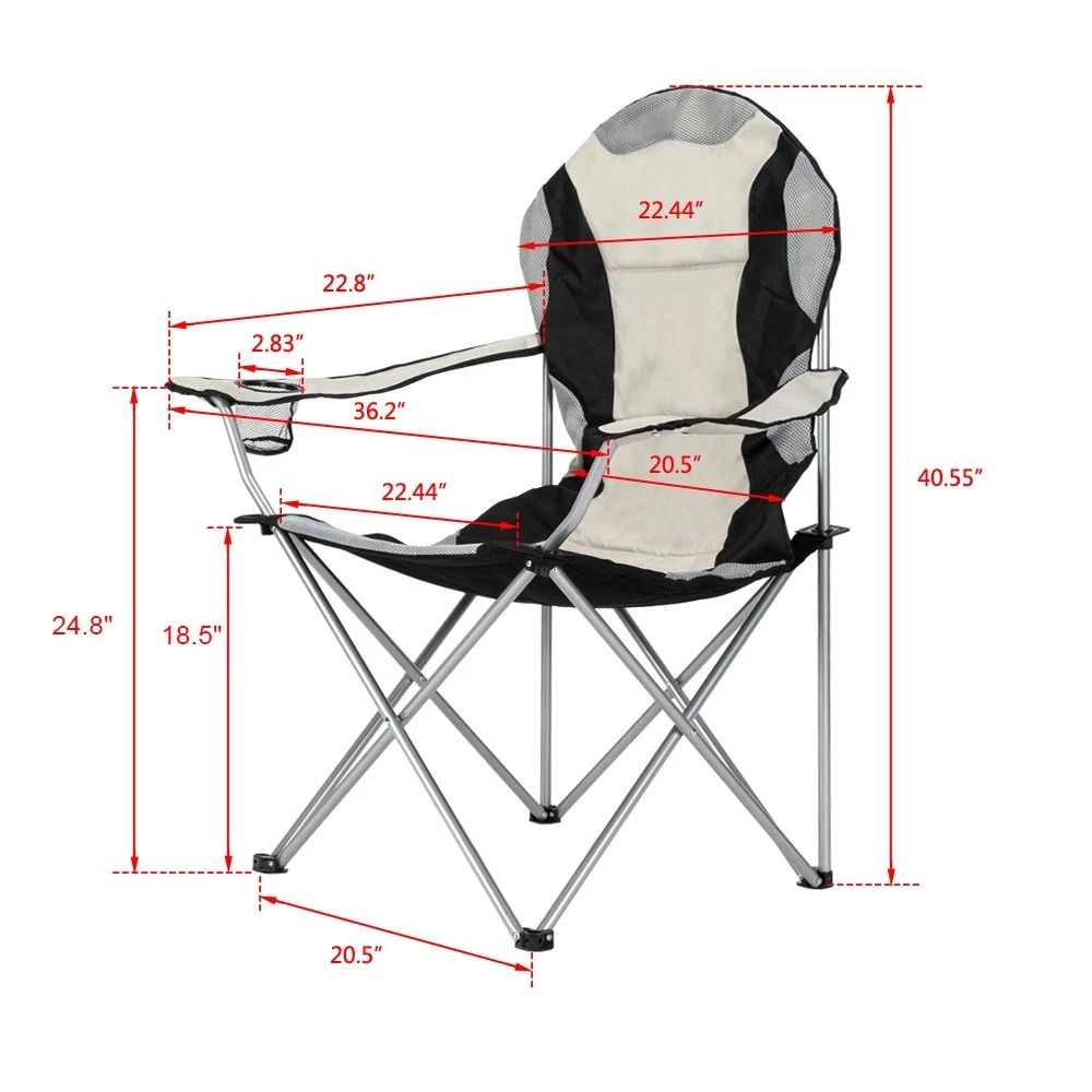 Garden Portable Camping Chair With Cup Holder Outdoor Folding Chair For Relaxation 2