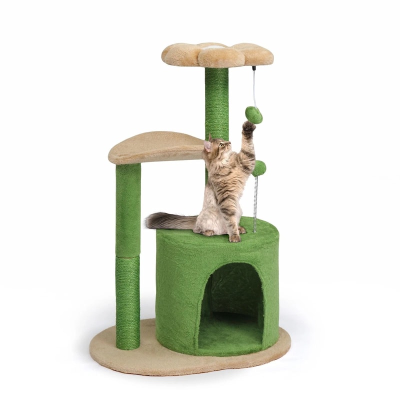 MultiLevel Indoor Cat Tree Tower With Scratching Post Toy Ball 4