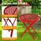 Sturdy Red Folding Patio Table For Outdoor Dining Garden Side Table 2