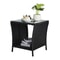 Elegant Side Tea Table With Tempered Glass Perfect For Patio And Garden Spaces 2