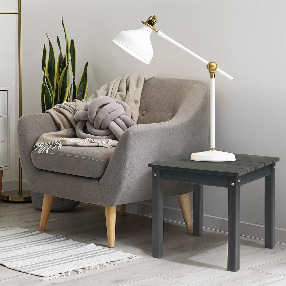 WeatherResistant Garden Square Side Table Durable Compact Outdoor End Table 0