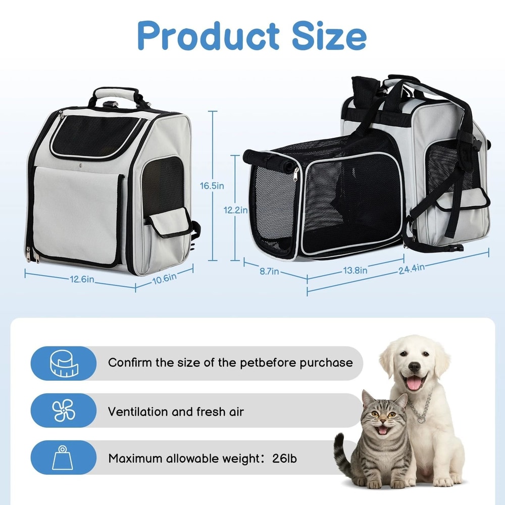 Expandable Outdoor Pet Backpack Carrier For Small Pets Comfortable Cat Dog Travel Bag With Ventil 3