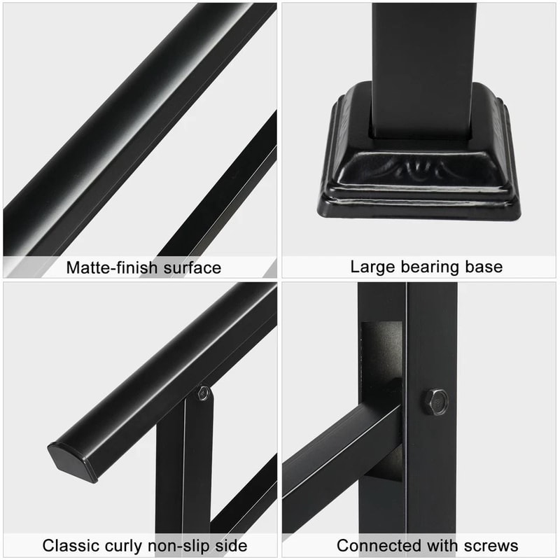 Adjustable Iron Handrail For Outdoor Steps Durable WeatherResistant Easy Installation 4