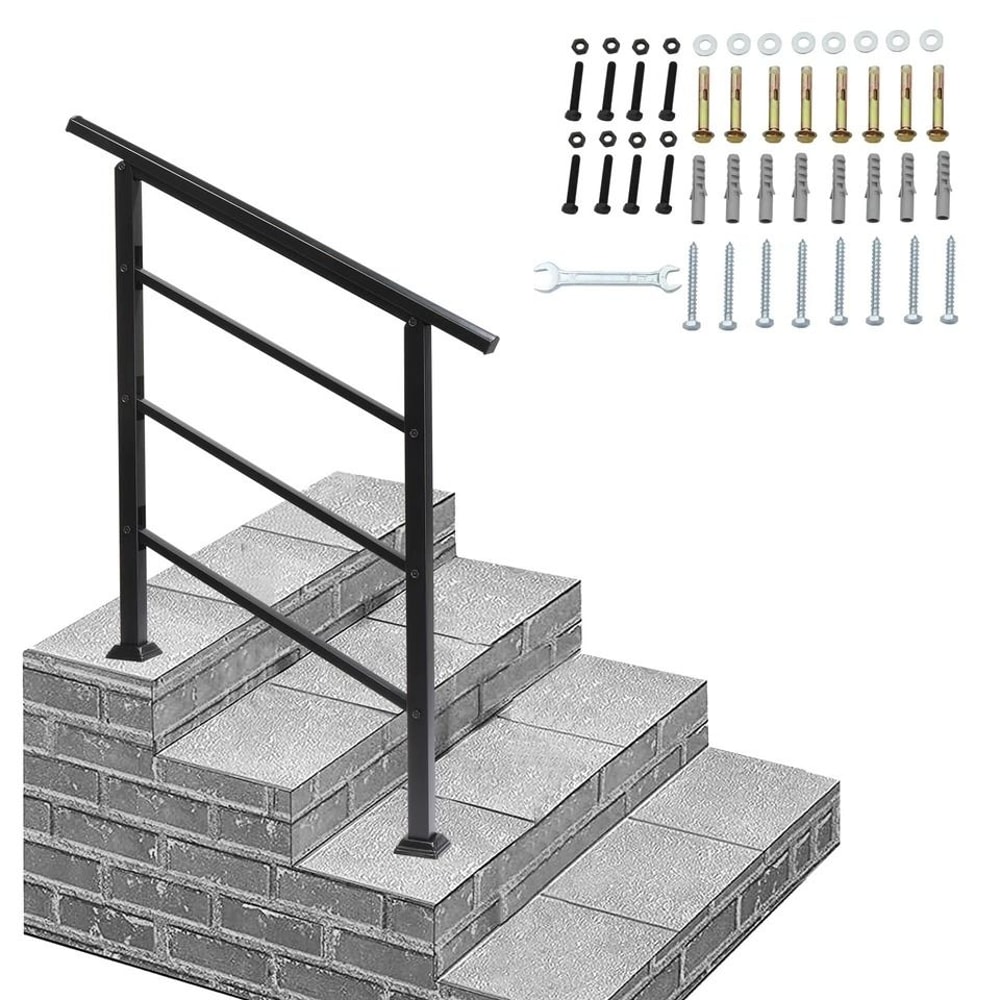 Adjustable Iron Handrail For Outdoor Steps Durable WeatherResistant Easy Installation 7