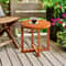 Elegant Wooden Round Side Table For Indoor Outdoor Spaces Teak Finish Compact Coffee Table 1