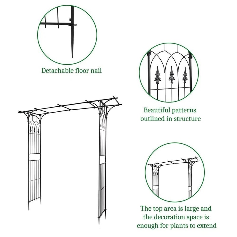 Outdoor Metal Garden Arch Gothic Arbor Trellis For Climbing Plants Vines Sturdy Elegant Garden D 3
