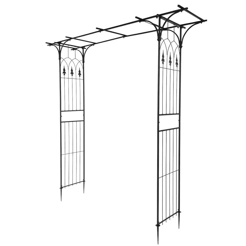 Outdoor Metal Garden Arch Gothic Arbor Trellis For Climbing Plants Vines Sturdy Elegant Garden D 4