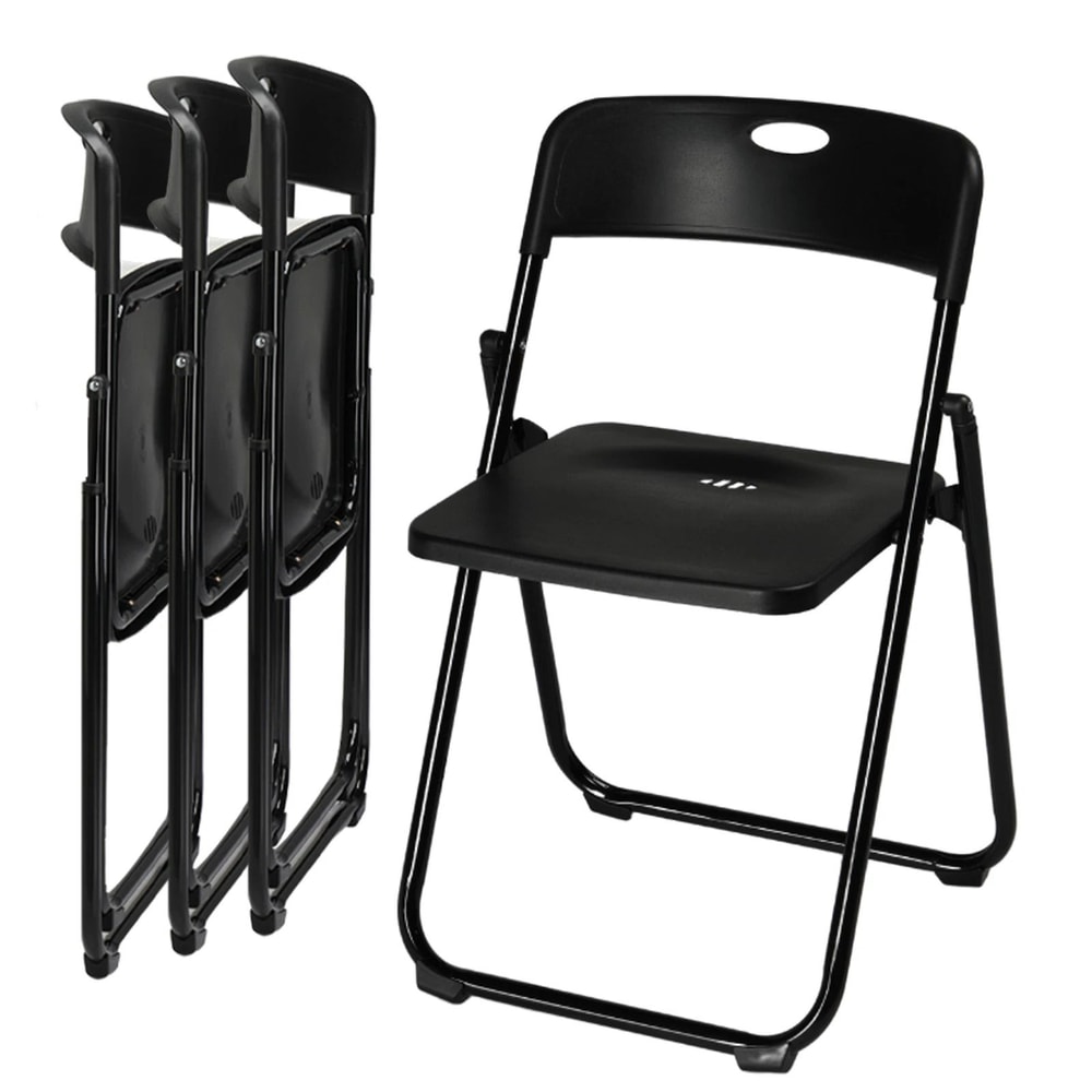 Heavy Duty Plastic Folding Chair With Reinforced Steel Frame Portable And WeatherResistant 6