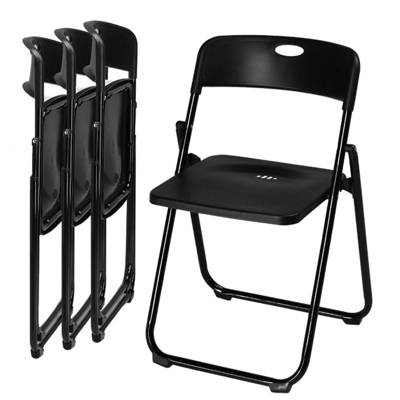 Heavy Duty Plastic Folding Chair With Reinforced Steel Frame Portable And WeatherResistant 6