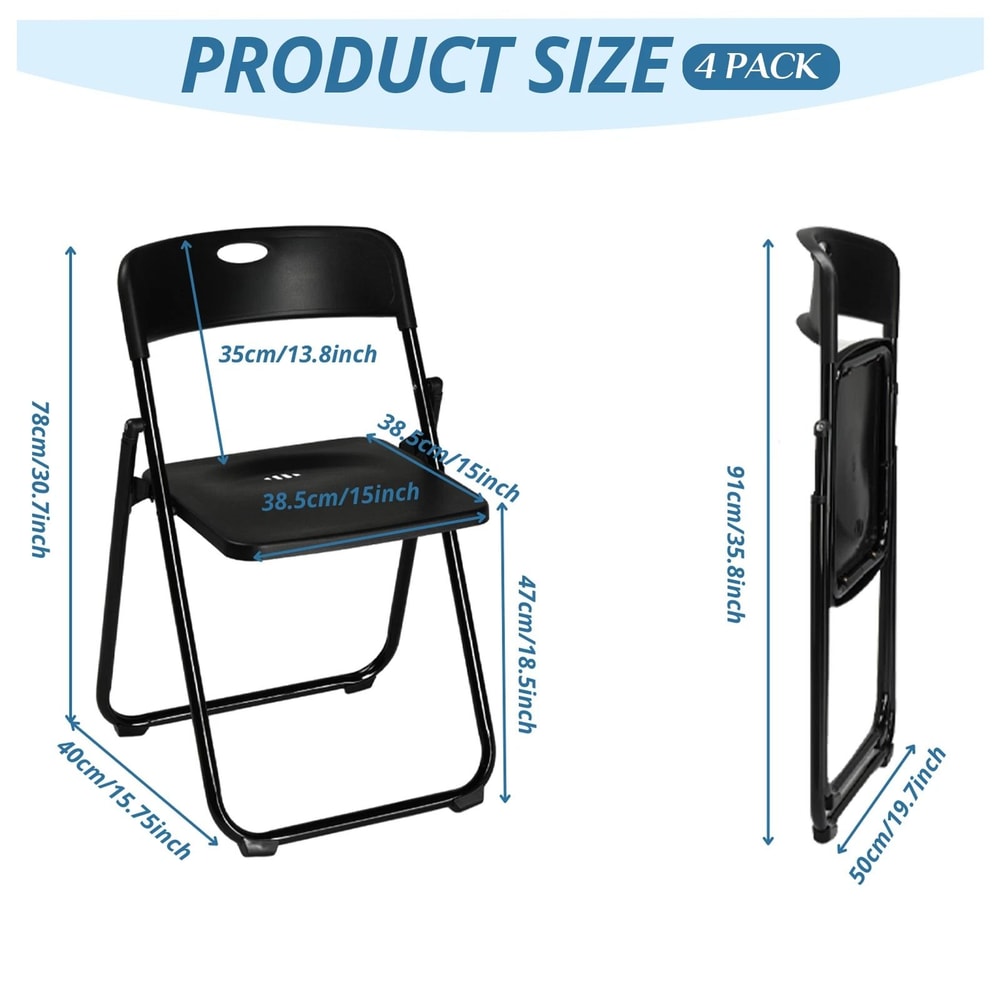 Heavy Duty Plastic Folding Chair With Reinforced Steel Frame Portable And WeatherResistant 5