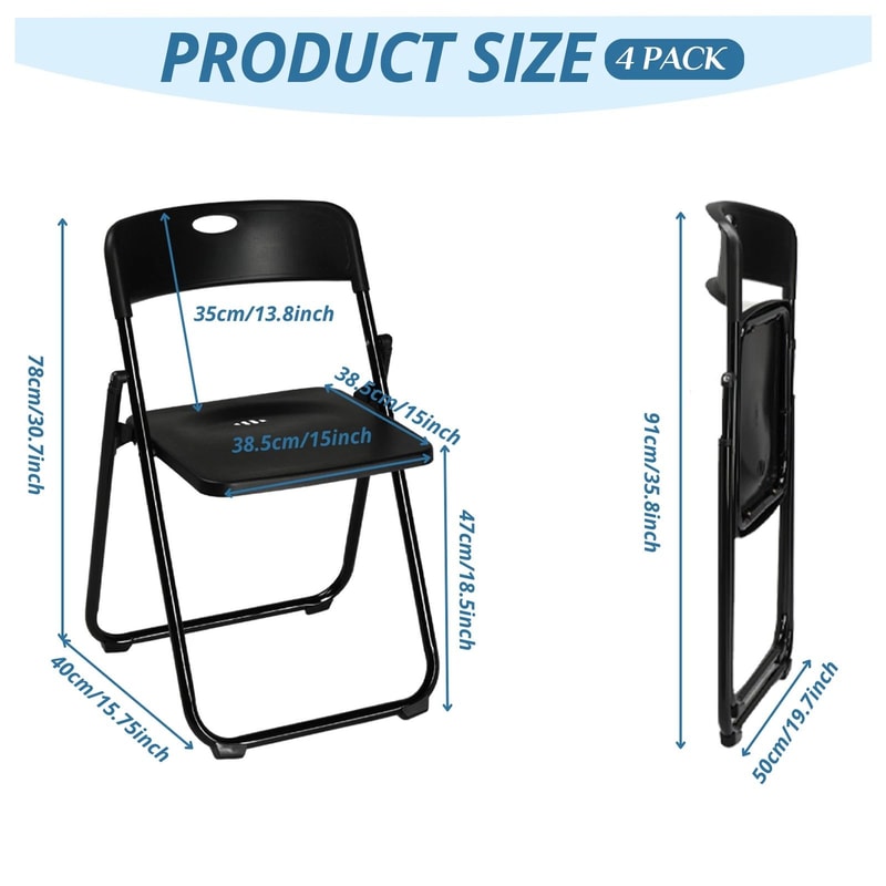 Heavy Duty Plastic Folding Chair With Reinforced Steel Frame Portable And WeatherResistant 5