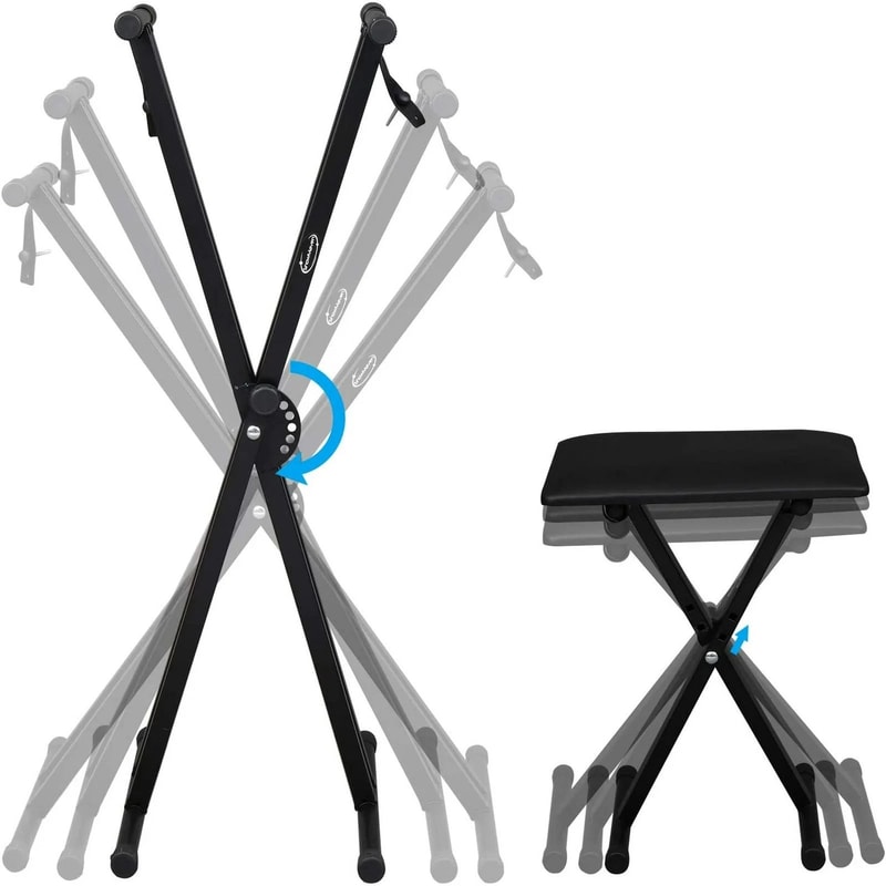 Heavy Duty Keyboard Stand And Bench Adjustable Durable Piano Stand With Comfortable Bench For Musi 4