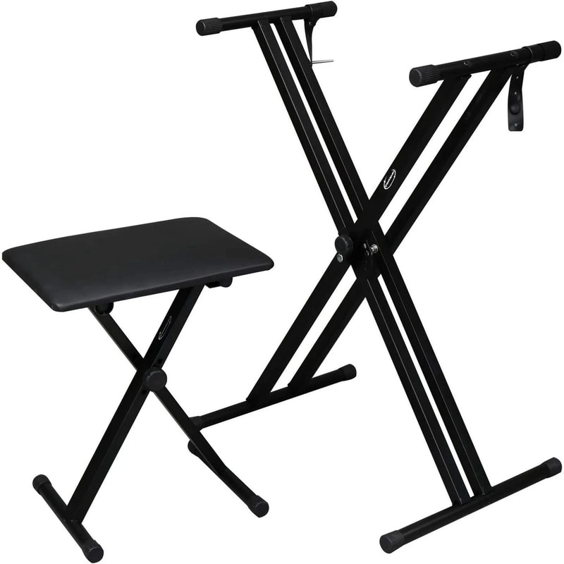 Heavy Duty Keyboard Stand And Bench Adjustable Durable Piano Stand With Comfortable Bench For Musi 1