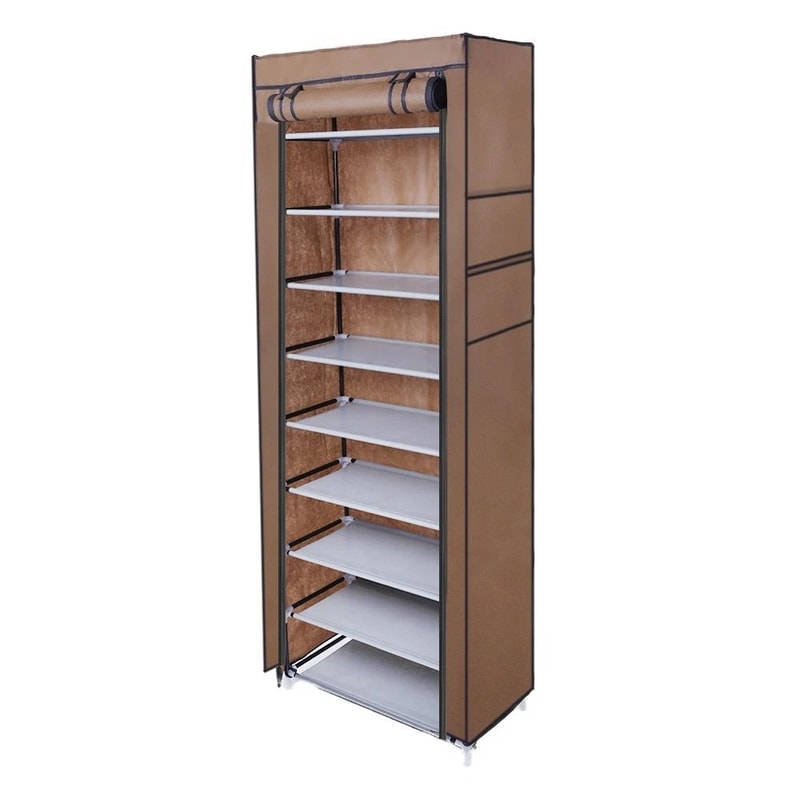 Free Standing Shoe Rack With Dustproof Cover Shoe Shelf Storage Organizer 4