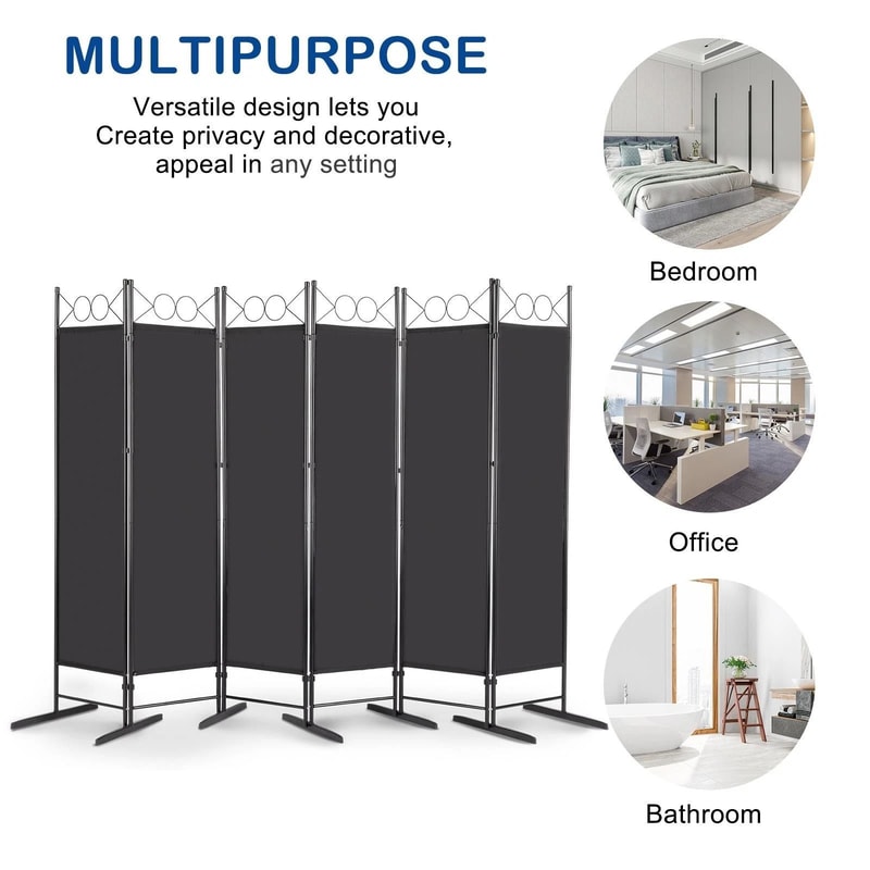 Folding Privacy Divider Room Wall Divider Portable Partition Screen For Bedroom Living Room Office 5