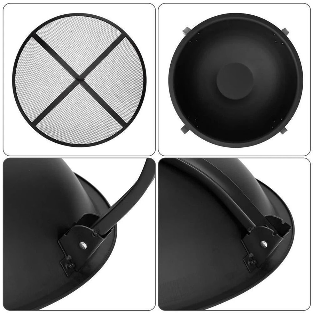 Folding Wooden Fire Pit Outdoor Garden Heater Bowl For Backyard Decor And Wood Burning 5