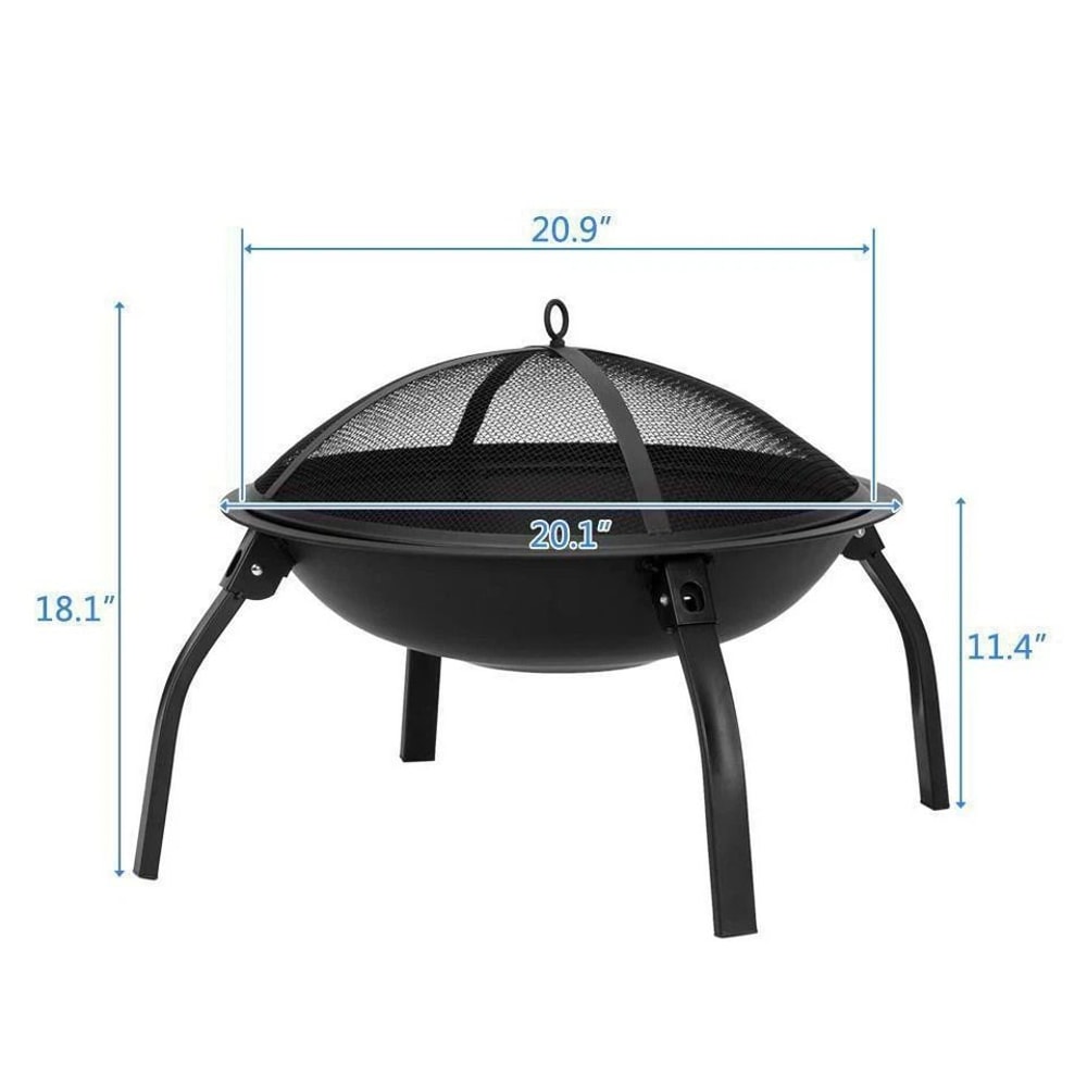 Folding Wooden Fire Pit Outdoor Garden Heater Bowl For Backyard Decor And Wood Burning 3
