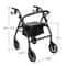 Lightweight Aluminum Rollator Walker With Curved Back Seat Adjustable Height 3