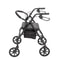 Lightweight Aluminum Rollator Walker With Curved Back Seat Adjustable Height 0