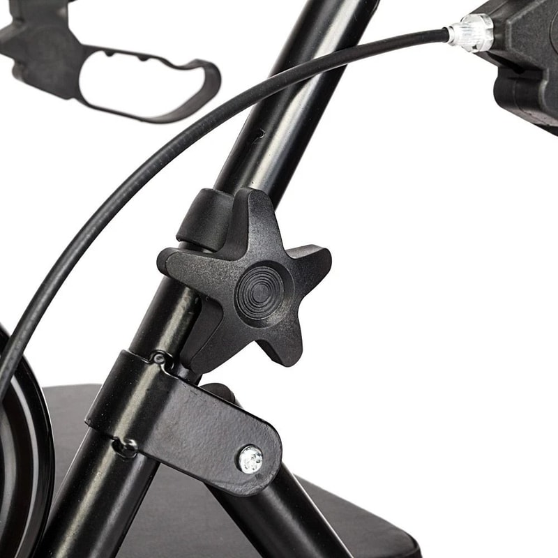 Lightweight Aluminum Rollator Walker With Curved Back Seat Adjustable Height 4