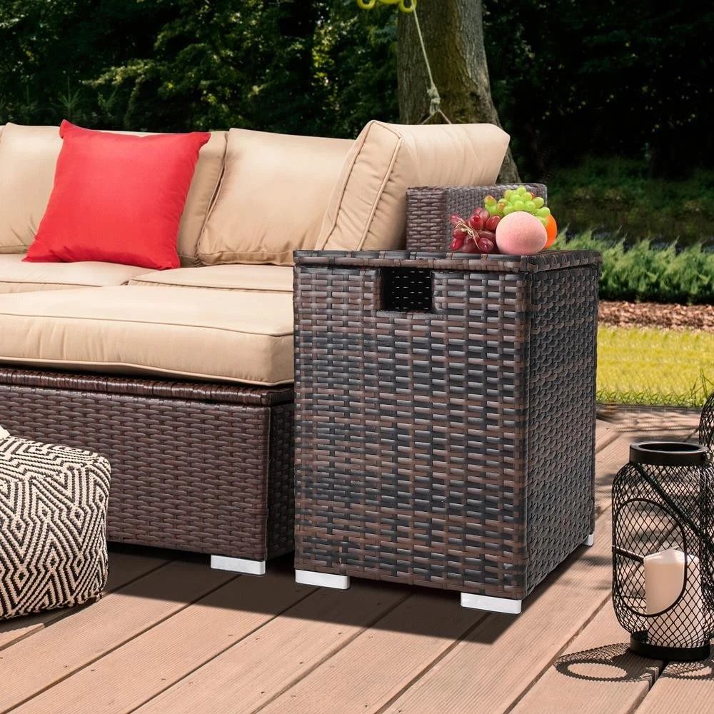Outdoor Side Table Square Coffee End Table For Patio Living Room 5
