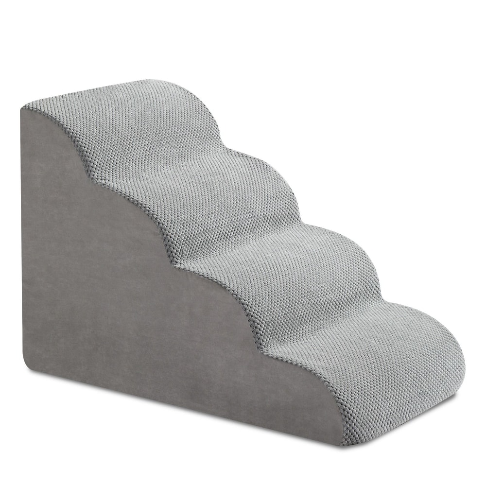 Pet Stairs Memory Foam Ladder For Dogs And Cats NonSlip Easy Climb Removable Cover 0