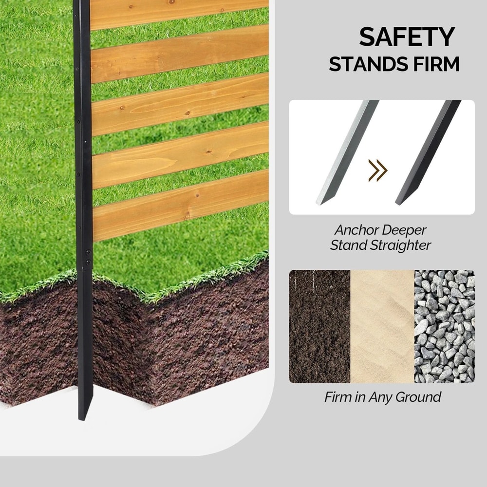 Divided Style Splicing Plain Fir Wooden Fence Outdoor Garden Panel 6