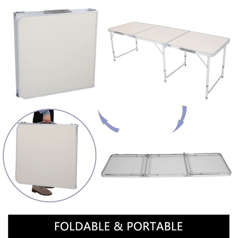 Portable Aluminum Alloy Folding Camping Table For Indoor Outdoor Use Compact Durable 3
