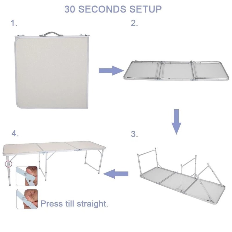 Portable Aluminum Alloy Folding Camping Table For Indoor Outdoor Use Compact Durable 7