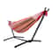 SpaceSaving Outdoor Hammock With Steel Stand Red Polyester Portable Carrying Case 1