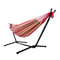 SpaceSaving Outdoor Hammock With Steel Stand Red Polyester Portable Carrying Case 1