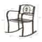 Heavy Duty Metal Double Rocking Chair For Outdoor Patio Garden Glider Bench 3