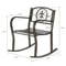 Heavy Duty Metal Double Rocking Chair For Outdoor Patio Garden Glider Bench 3