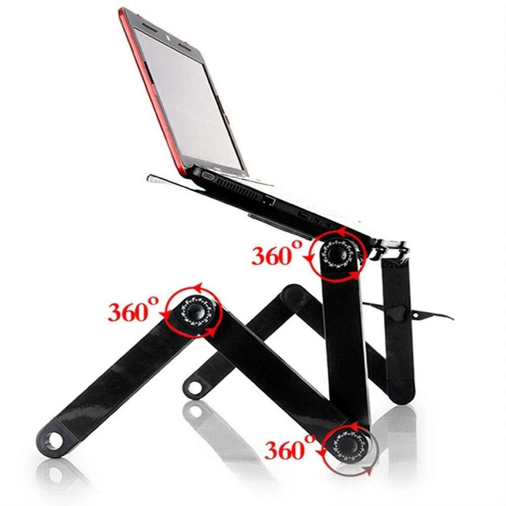 Adjustable Laptop Desk With Cooling Fan Folding Sofa Table Bed Tray Ergonomic PC Stand 4