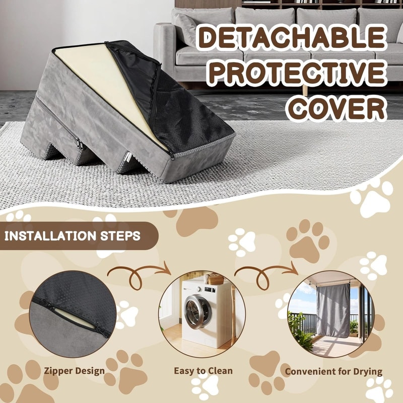 Foam Pet Stairs For Bed Or Couch Portable Detachable Versatile 5