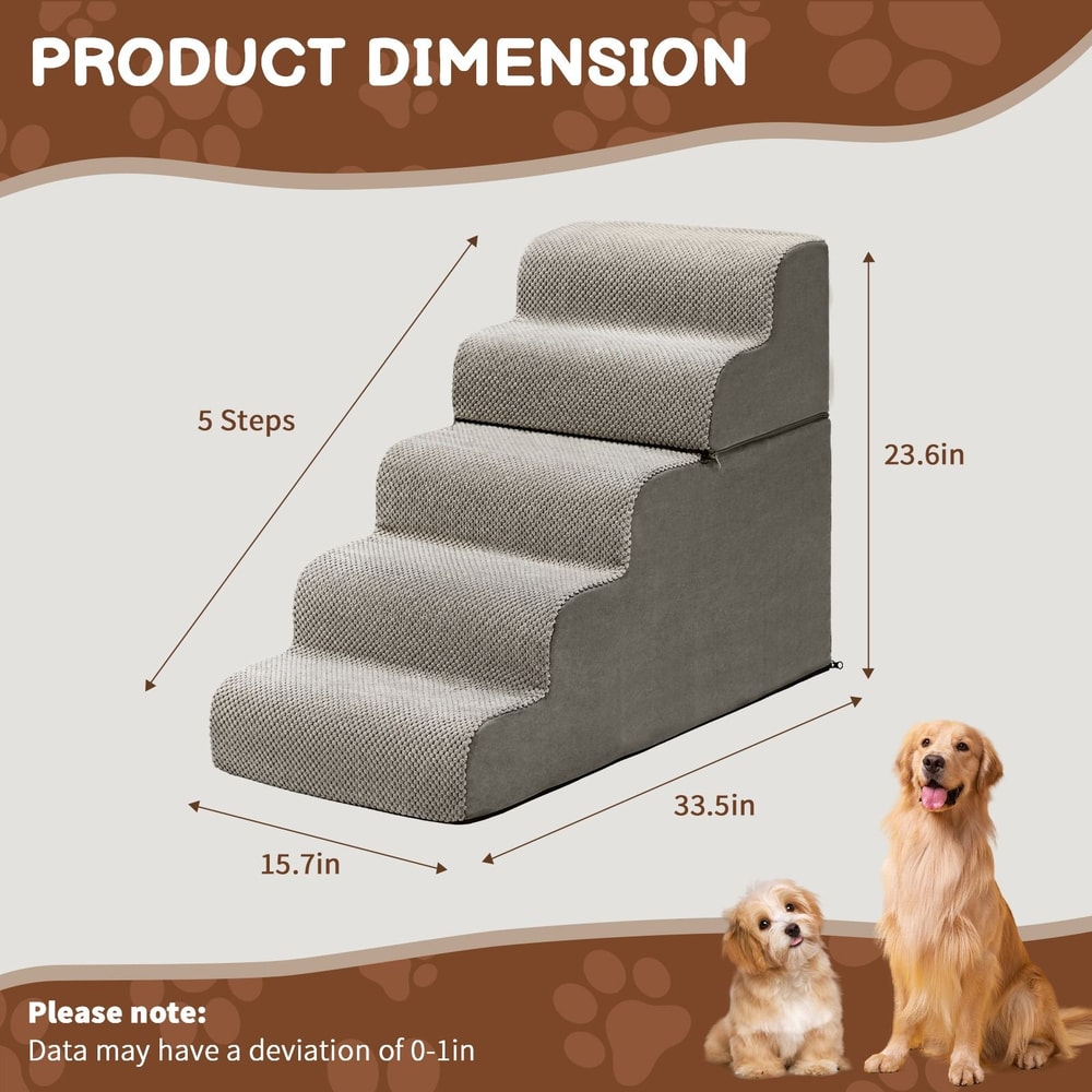 Foam Pet Stairs For Bed Or Couch Portable Detachable Versatile 2