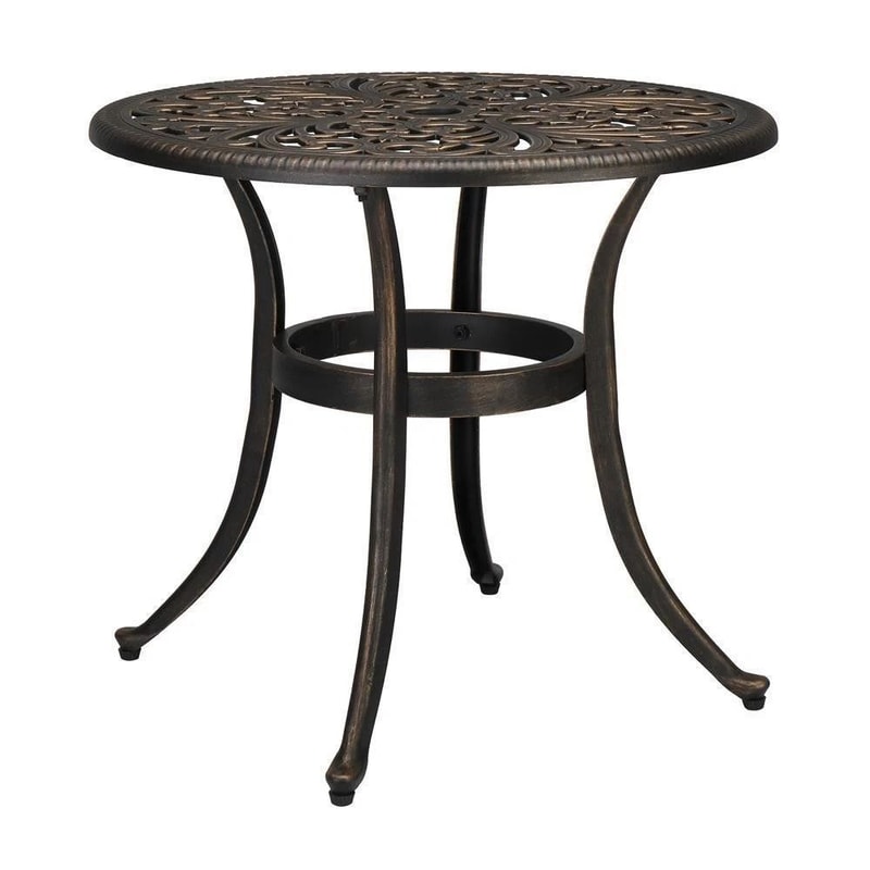 Cast Patio Bistro Table With Umbrella Hole Durable Outdoor Dining Table For Garden Patio 3