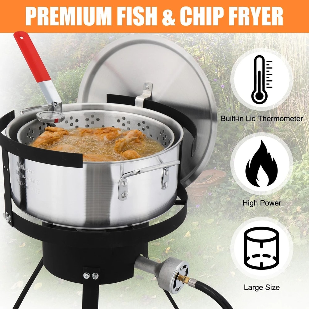 Aluminum Fryer Strainer Basket Pot For Fish Fry Chicken Wings 6