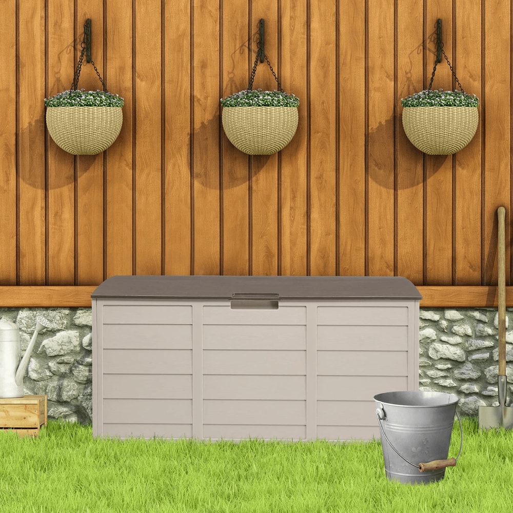 Resistant Deck Box UV Resistant Garden Storage With Wheels For Outdoor Cushions And Tools 4