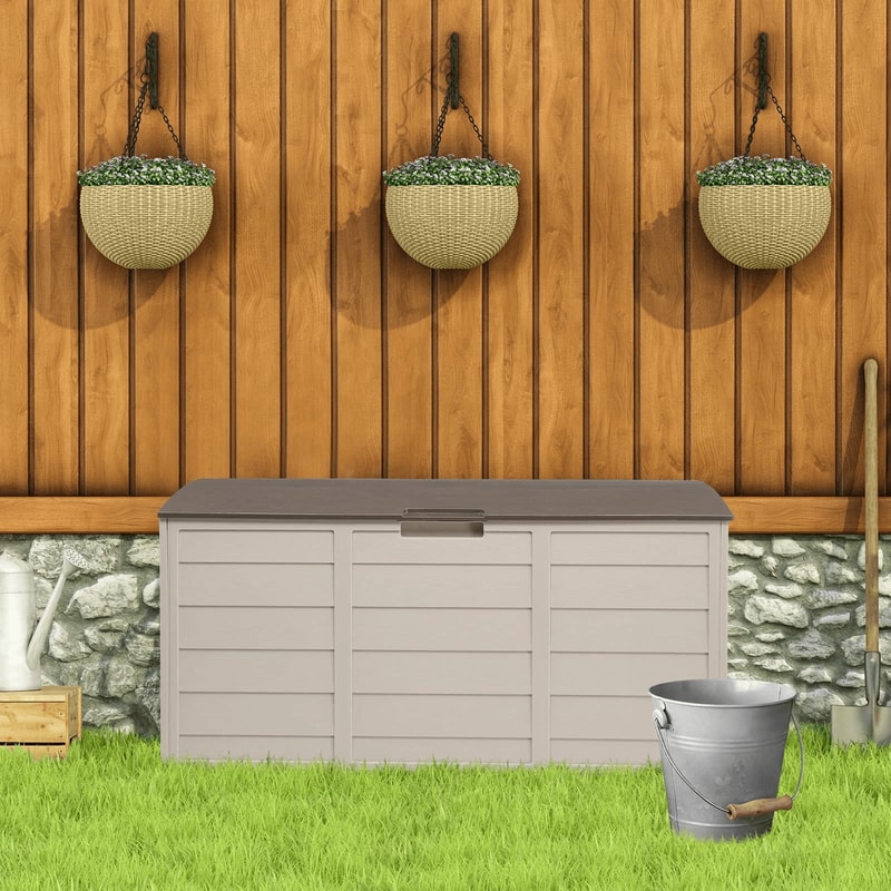 Resistant Deck Box UV Resistant Garden Storage With Wheels For Outdoor Cushions And Tools 4