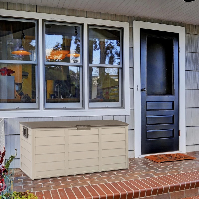 Resistant Deck Box UV Resistant Garden Storage With Wheels For Outdoor Cushions And Tools 5