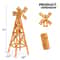 Wooden Windmill Garden Weathervane With Head Outdoor CrossJointed Decor For Backyard 10