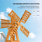 Wooden Windmill Garden Weathervane With Head Outdoor CrossJointed Decor For Backyard 4